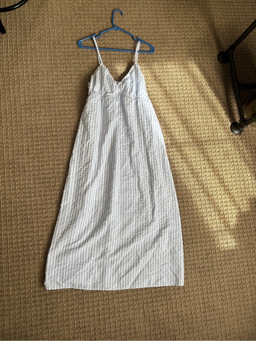 No Boundaries Blue and White Striped Summer Dress